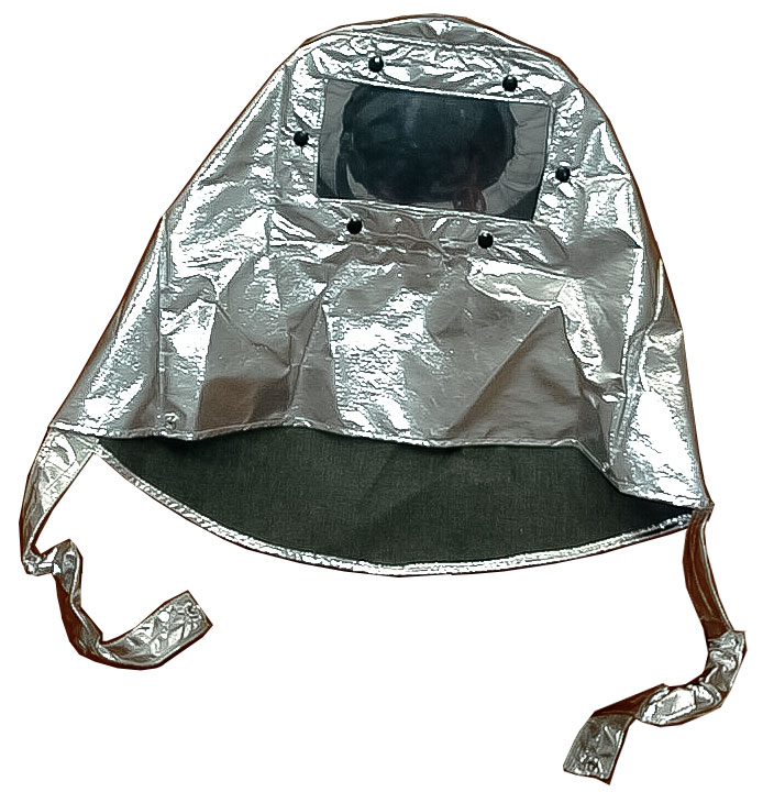Protector cefálico reflectante con interior de fieltro ignífugo para hornos